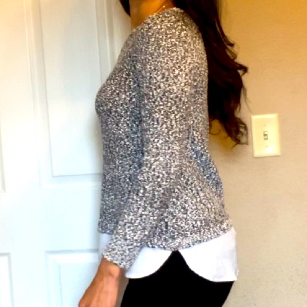 Calvin Klein Small black/white sweater blouse.